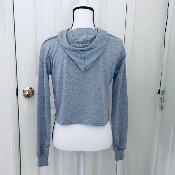 # CROPPED ART PRINT LIGHTWEIGHT HOODIE - Picture 6 of 8